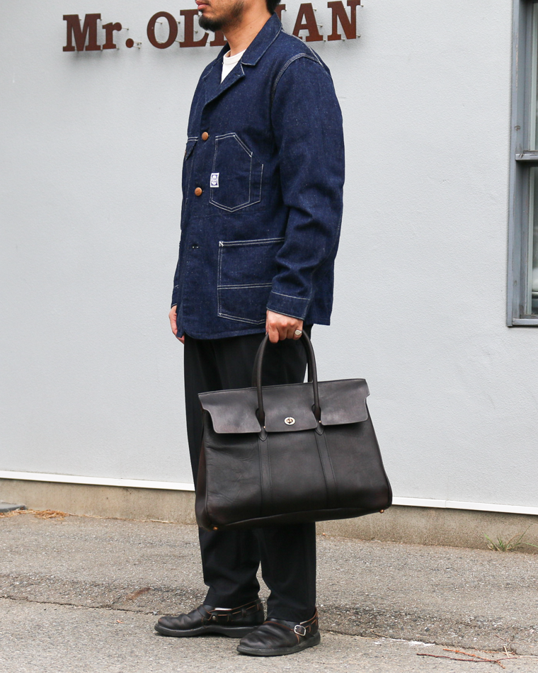 VASCO VS-270L LEATHER SADDLE TOTE BAG Black