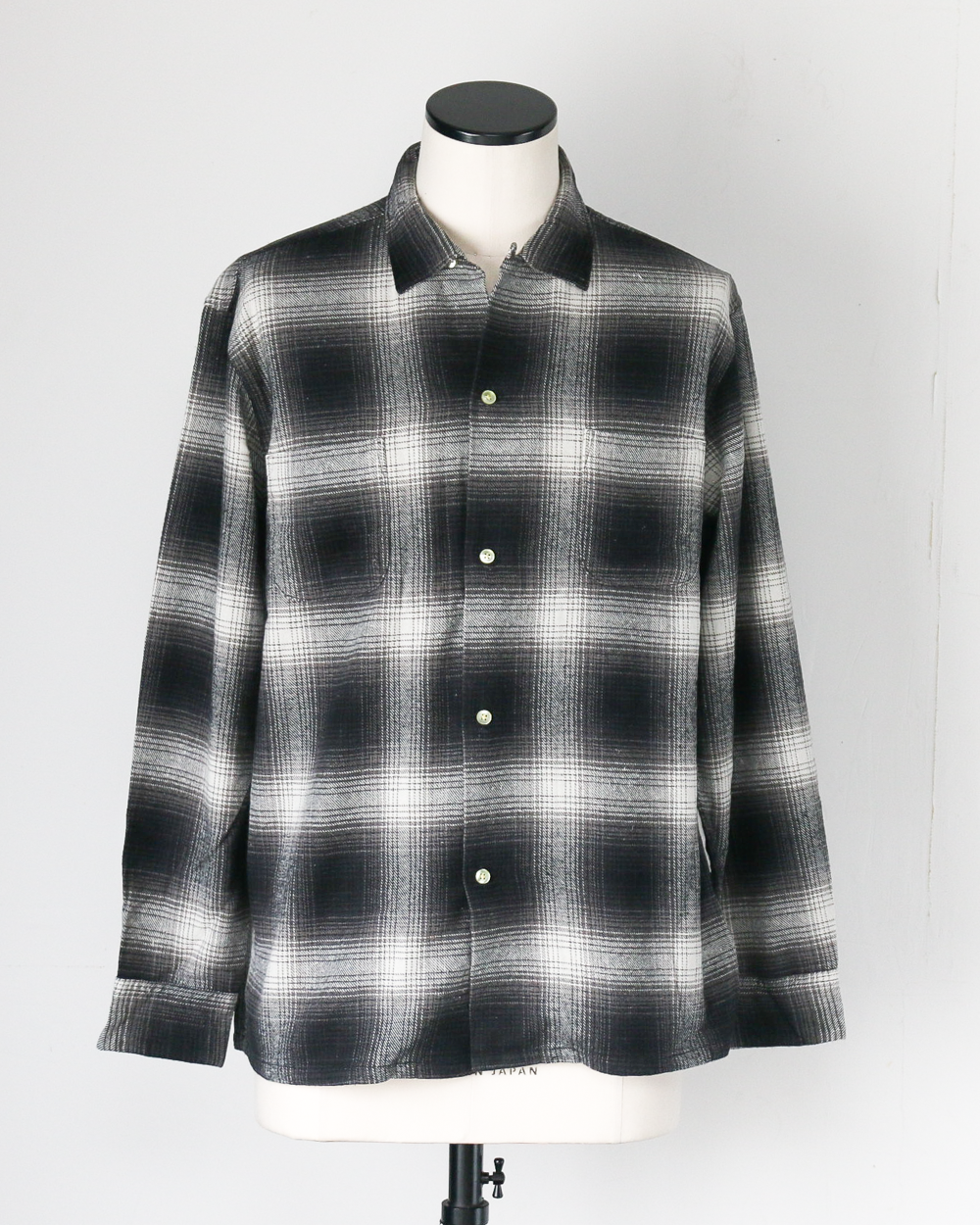 TOWN CRAFT タウンクラフト tc24f018 Flannel Check Loop Collar Shirt Off White