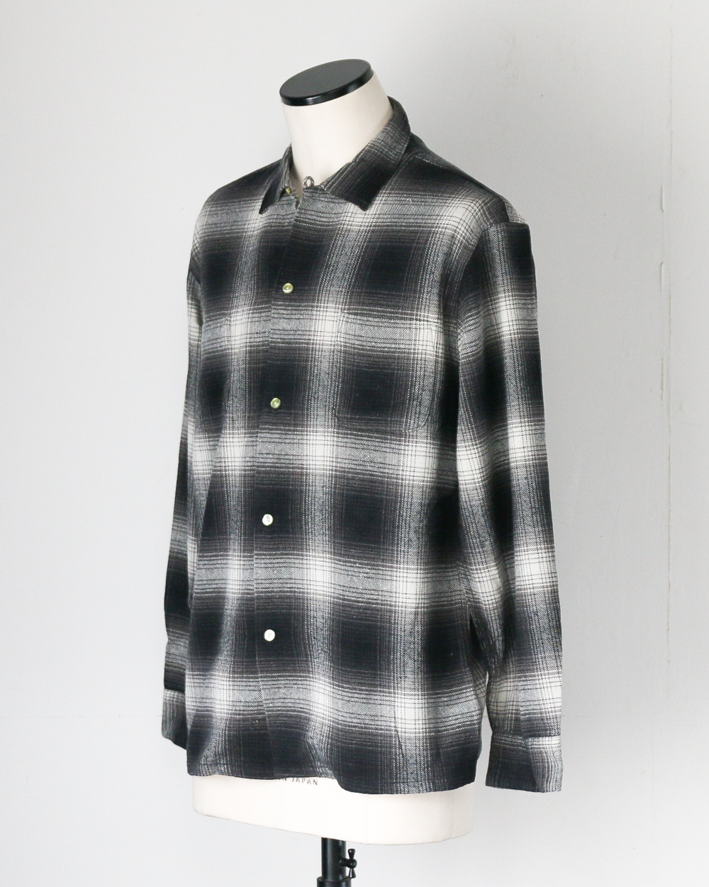 TOWN CRAFT タウンクラフト tc24f018 Flannel Check Loop Collar Shirt Off White
