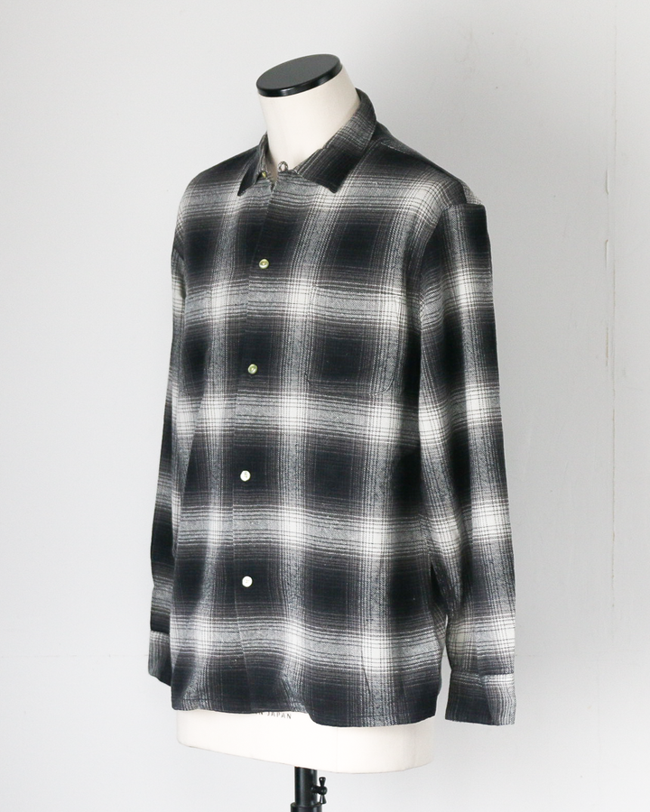 TOWN CRAFT タウンクラフト tc24f018 Flannel Check Loop Collar Shirt Off White