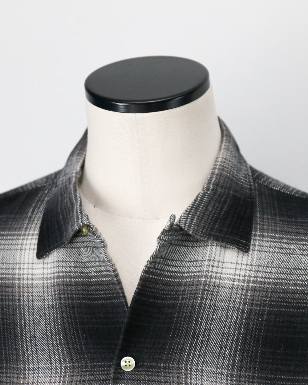 TOWN CRAFT タウンクラフト tc24f018 Flannel Check Loop Collar Shirt Off White