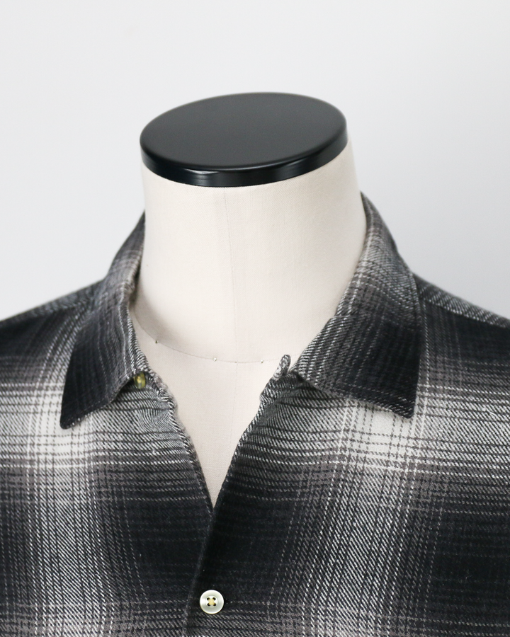 TOWN CRAFT タウンクラフト tc24f018 Flannel Check Loop Collar Shirt Off White