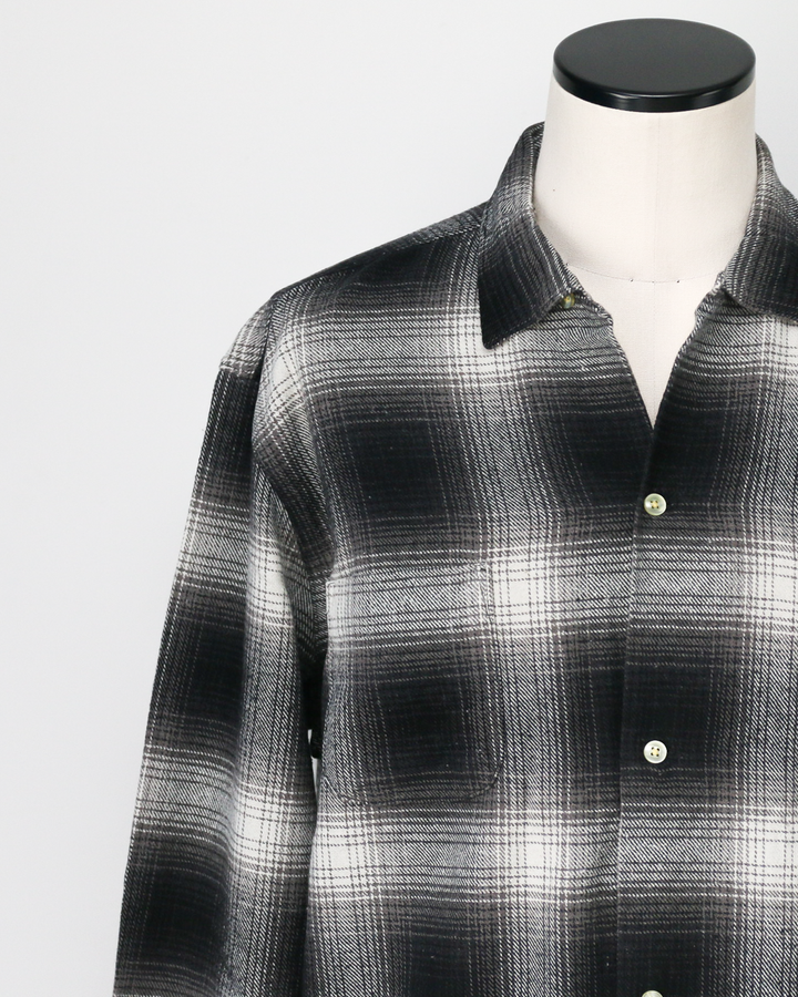 TOWN CRAFT タウンクラフト tc24f018 Flannel Check Loop Collar Shirt Off White