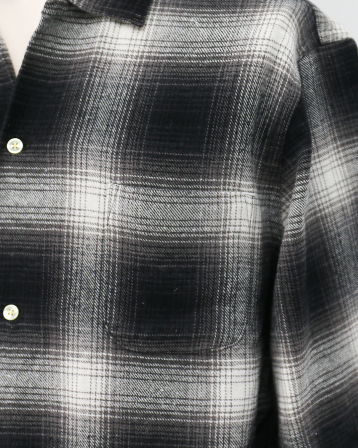 TOWN CRAFT タウンクラフト tc24f018 Flannel Check Loop Collar Shirt Off White