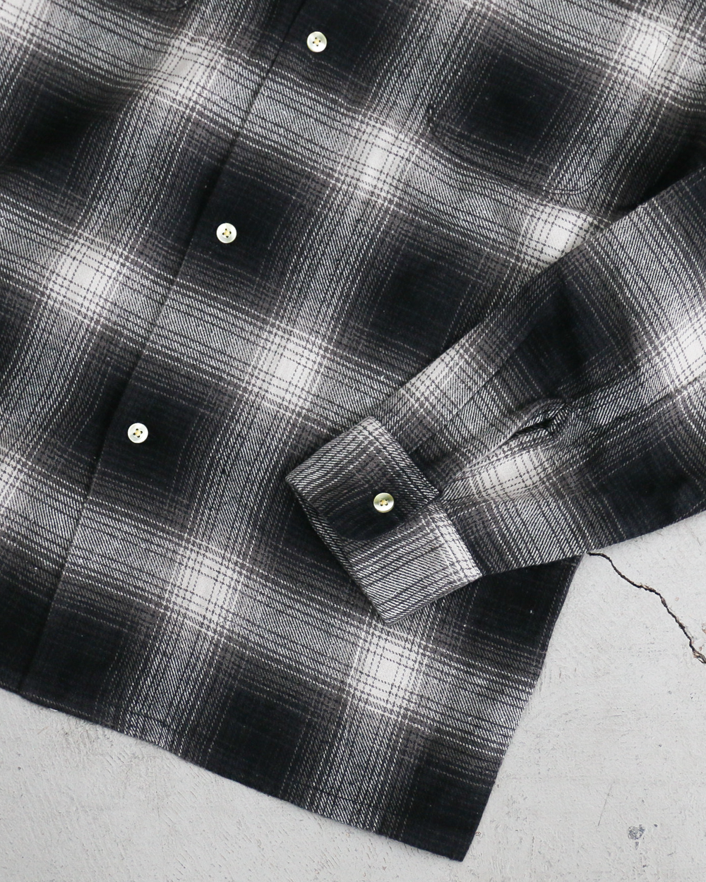 TOWN CRAFT タウンクラフト tc24f018 Flannel Check Loop Collar Shirt Off White