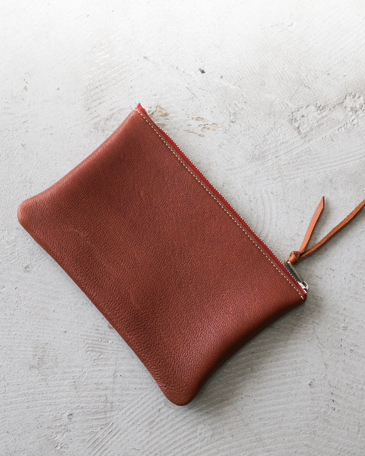 ITUAIS イトゥアイス DOESKIN LEATHER POUCH Brown