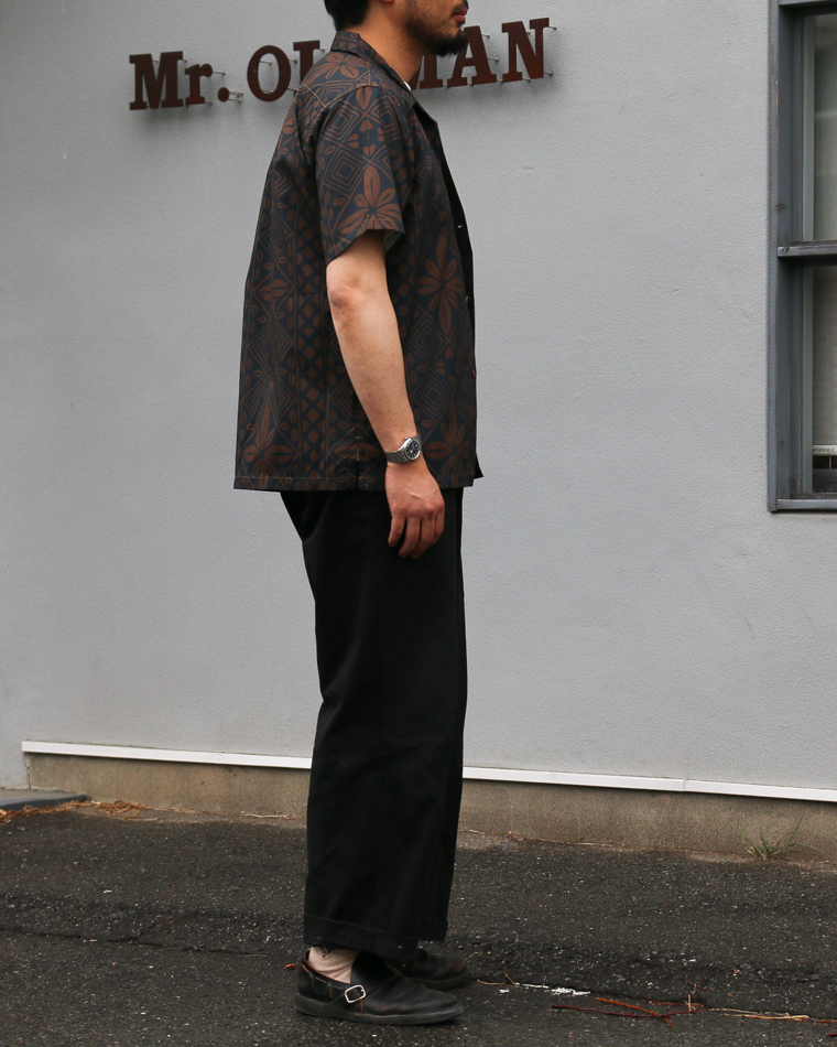 CORONA CS097 - FRENCH CAFE SHIRT S/S / Charcoal Grey × Brown