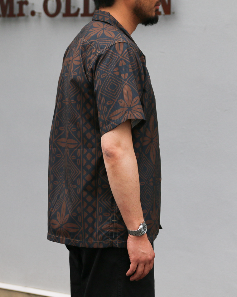 CORONA CS097 - FRENCH CAFE SHIRT S/S / Charcoal Grey × Brown