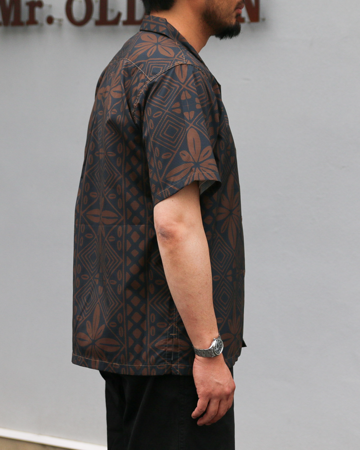 CORONA CS097 - FRENCH CAFE SHIRT S/S / Charcoal Grey × Brown
