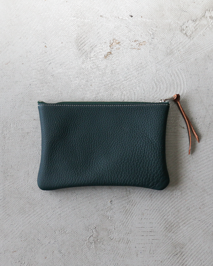 ITUAIS イトゥアイス TAURILLON LAGUN LEATHER POUCH Green