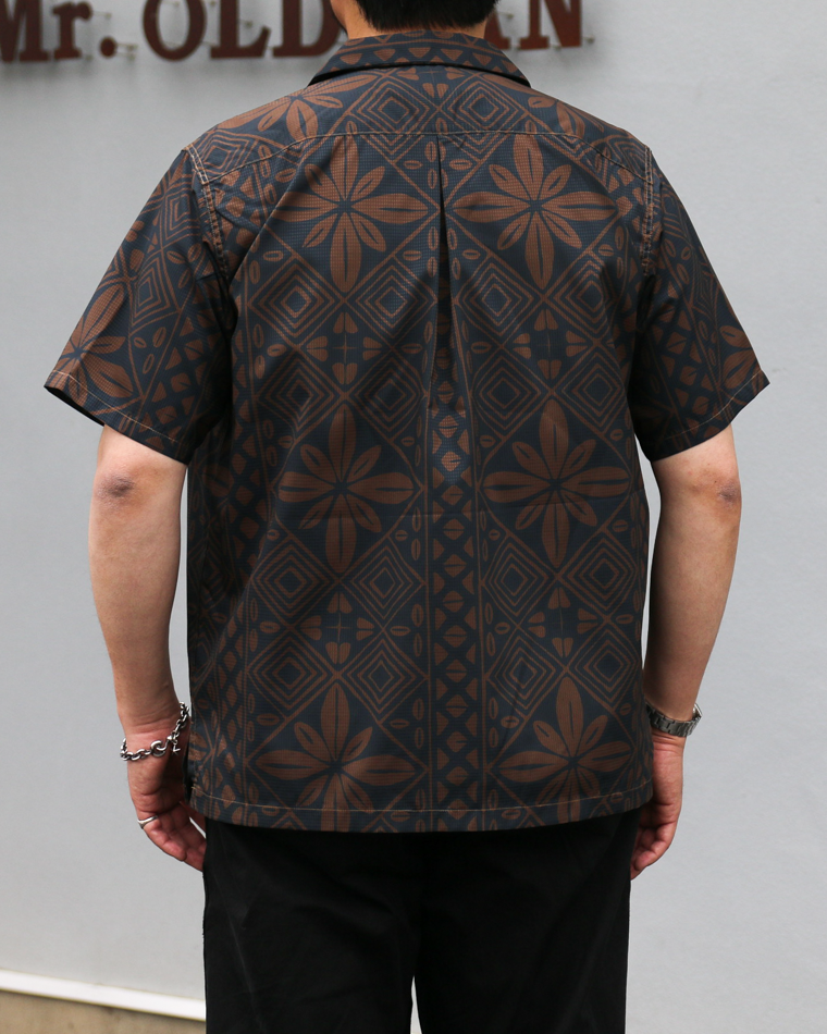 CORONA CS097 - FRENCH CAFE SHIRT S/S / Charcoal Grey × Brown
