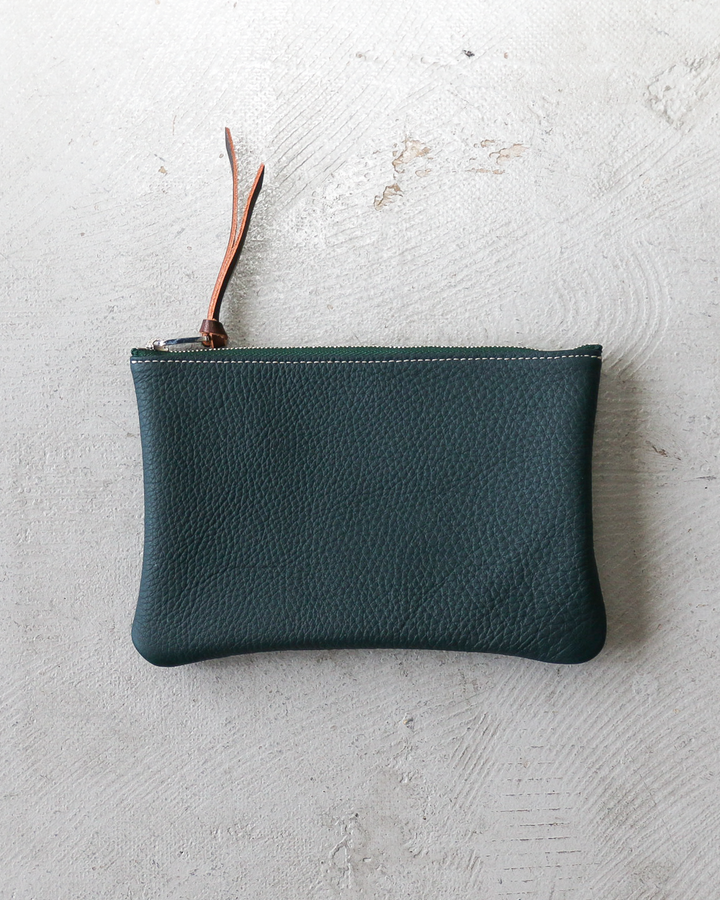 ITUAIS イトゥアイス TAURILLON LAGUN LEATHER POUCH Green