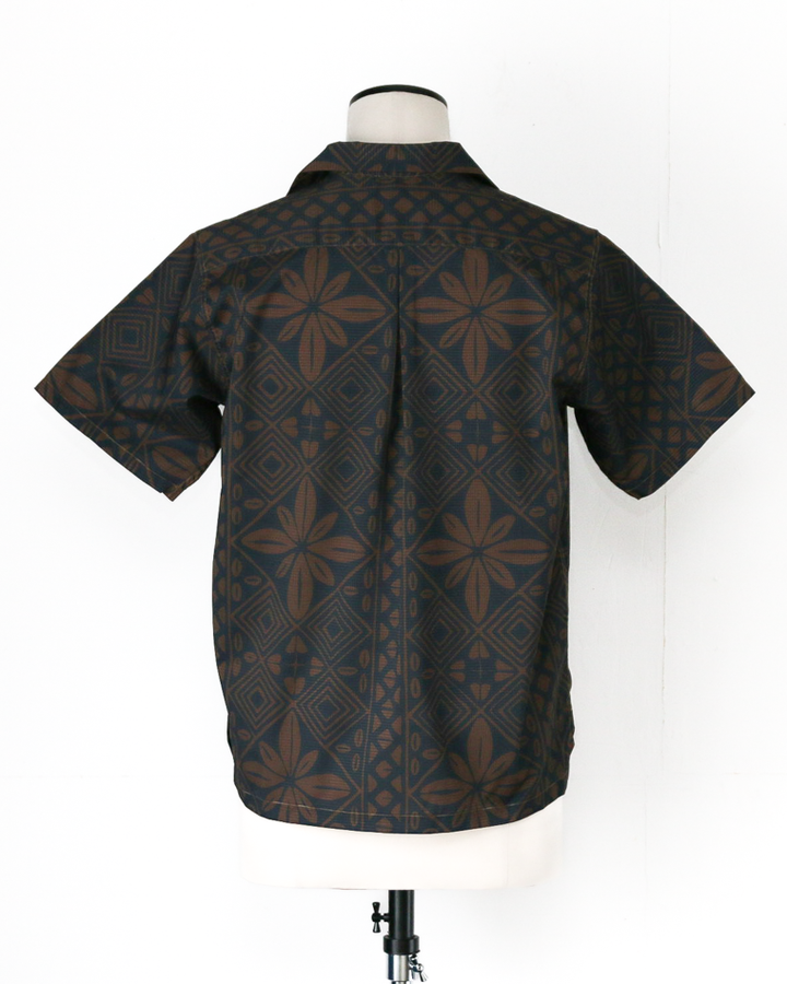 CORONA CS097 - FRENCH CAFE SHIRT S/S / Charcoal Grey × Brown