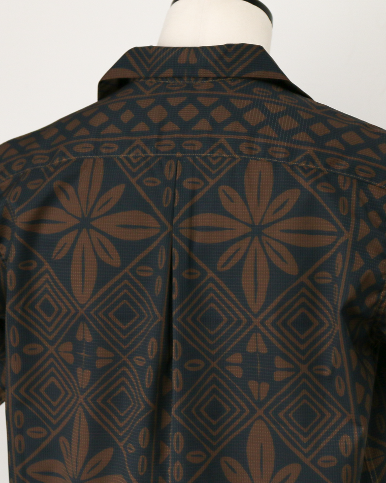 CORONA CS097 - FRENCH CAFE SHIRT S/S / Charcoal Grey × Brown