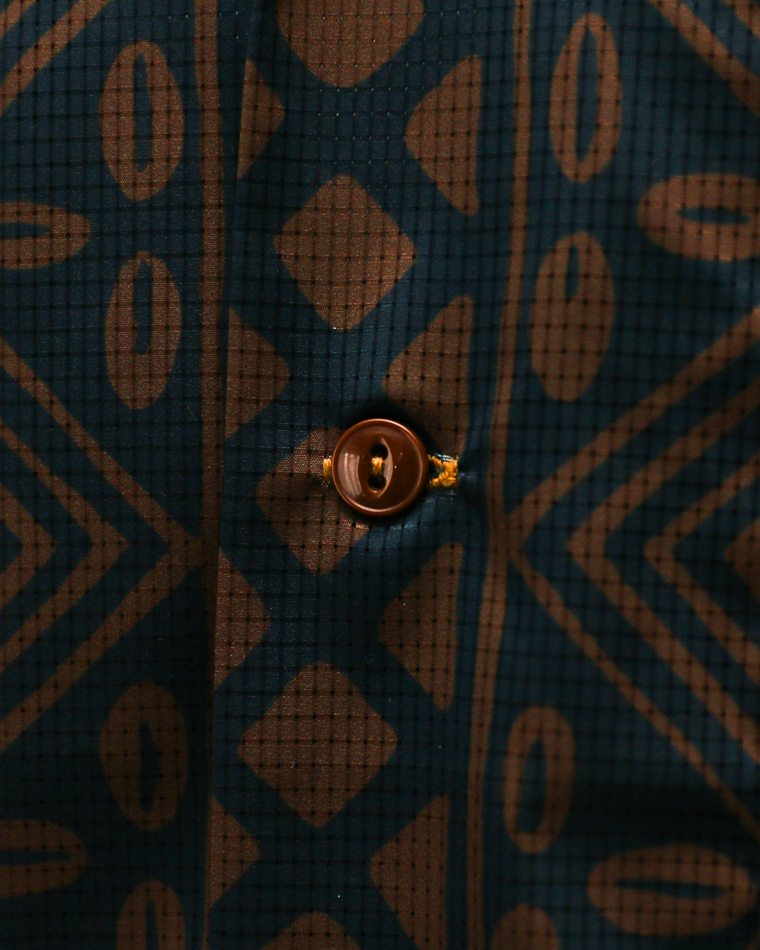 CORONA CS097 - FRENCH CAFE SHIRT S/S / Charcoal Grey × Brown