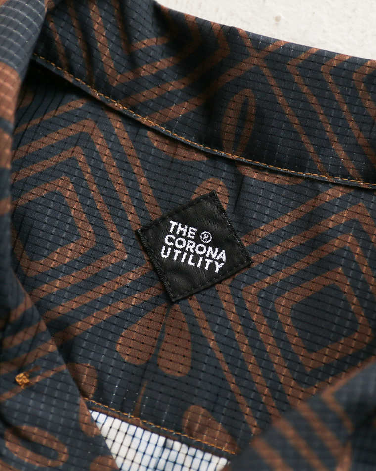 CORONA CS097 - FRENCH CAFE SHIRT S/S / Charcoal Grey × Brown