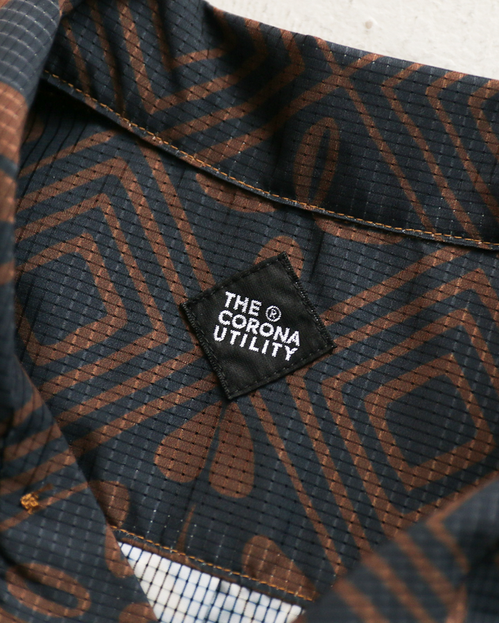 CORONA CS097 - FRENCH CAFE SHIRT S/S / Charcoal Grey × Brown