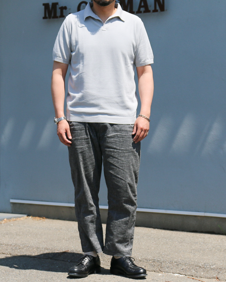 MOON CASTLE IC5 Ice Cotton Skipper Polo Neck Light Gray