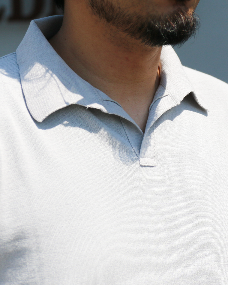 MOON CASTLE IC5 Ice Cotton Skipper Polo Neck Light Gray