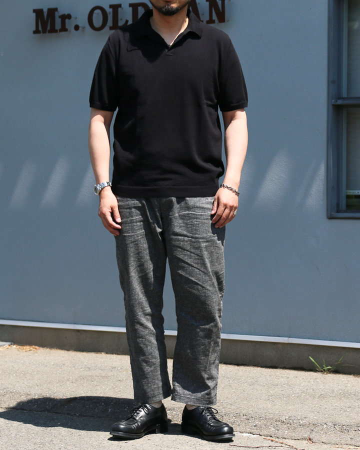 MOON CASTLE IC5 Ice Cotton Skipper Polo Neck Black