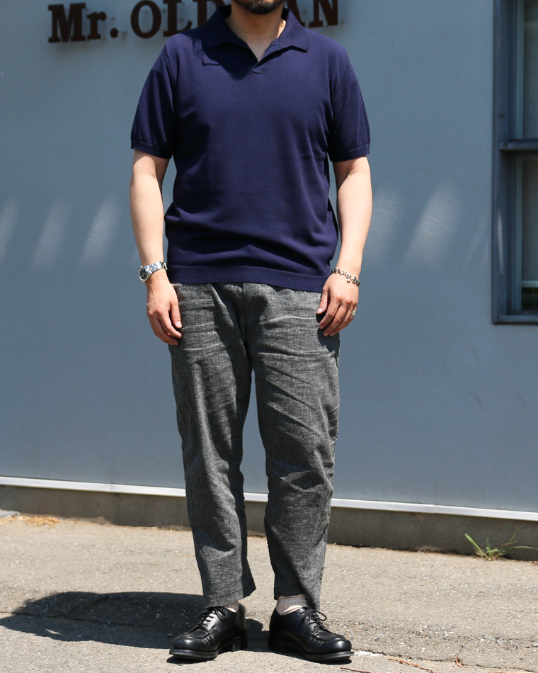 MOON CASTLE IC5 Ice Cotton Skipper Polo Neck Navy