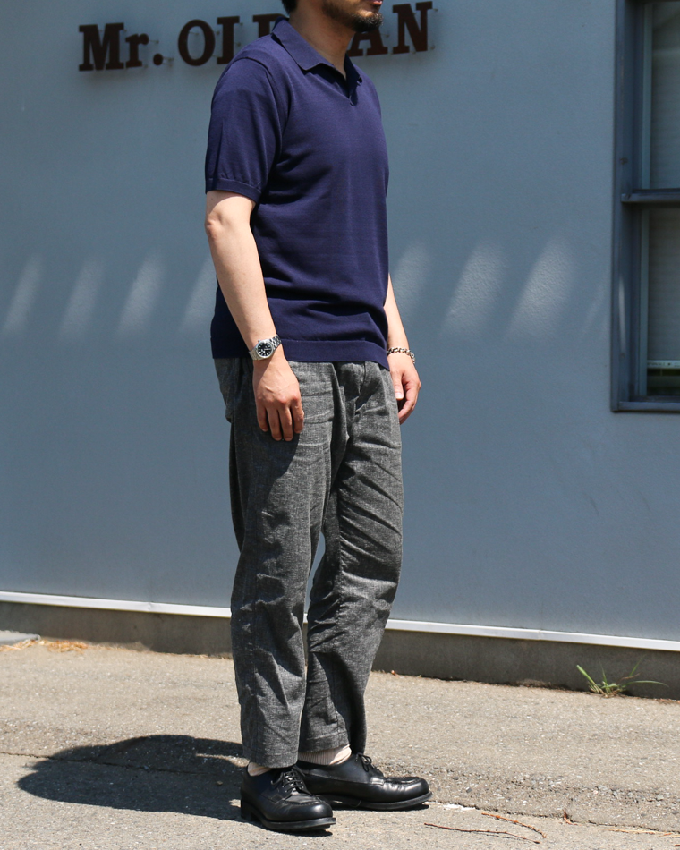MOON CASTLE IC5 Ice Cotton Skipper Polo Neck Navy
