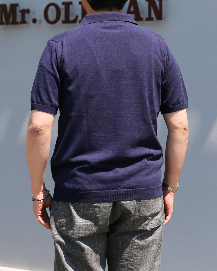 MOON CASTLE IC5 Ice Cotton Skipper Polo Neck Navy