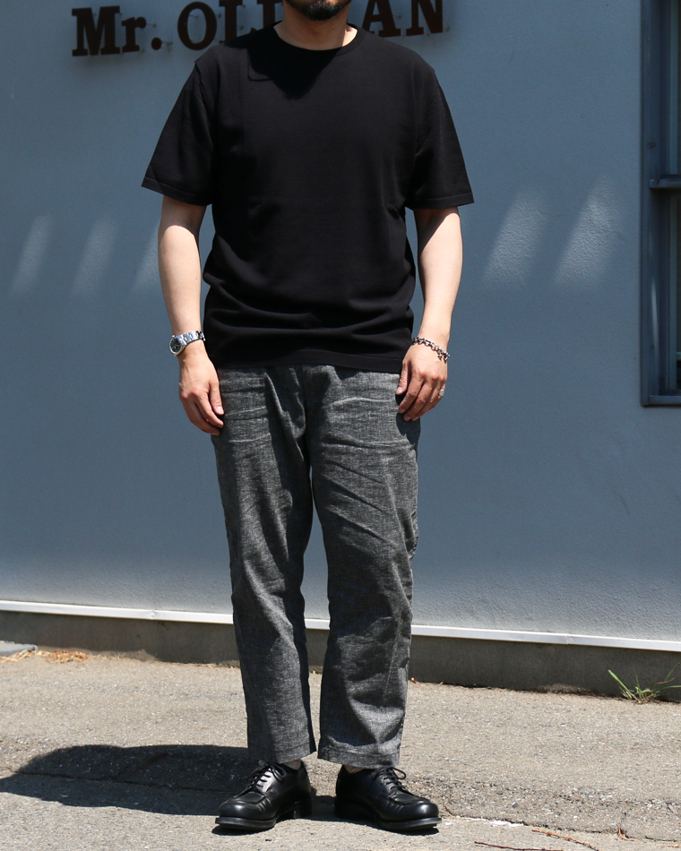 MOON CASTLE IC13 Ice Cotton RELAX CREW NECK Black