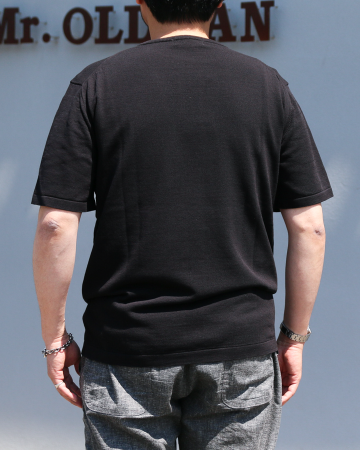 MOON CASTLE IC13 Ice Cotton RELAX CREW NECK Black