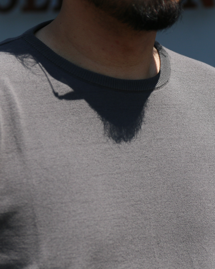 MOON CASTLE IC13 Ice Cotton RELAX CREW NECK Charcoal