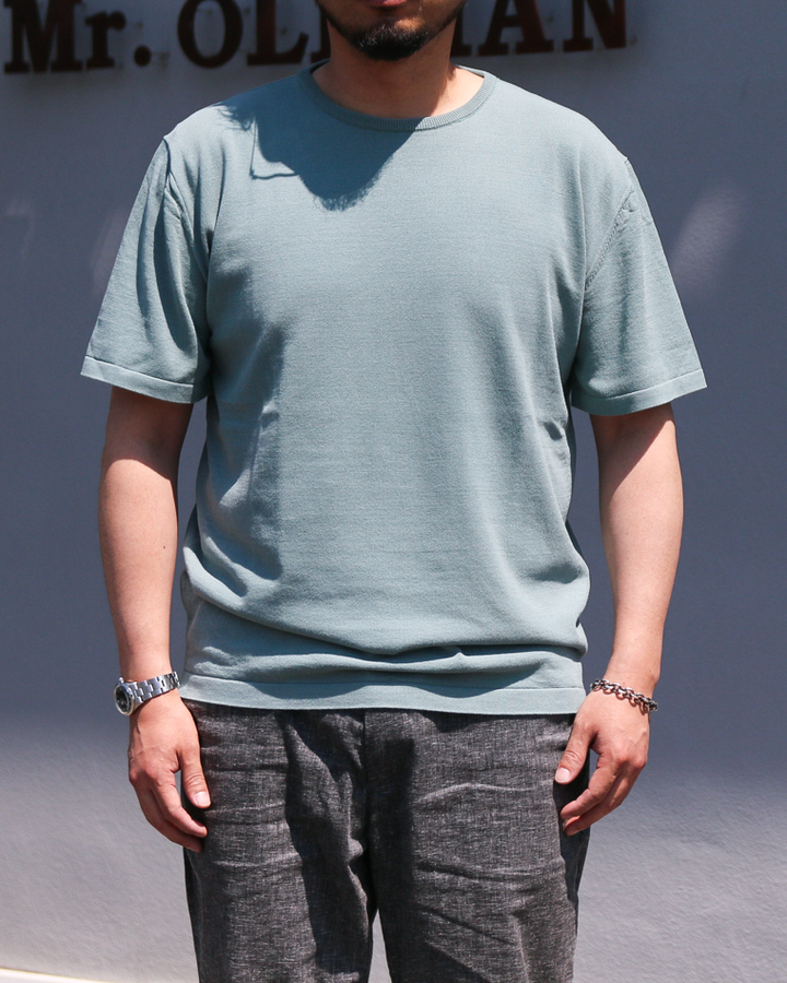 MOON CASTLE IC13 Ice Cotton RELAX CREW NECK Mint Green