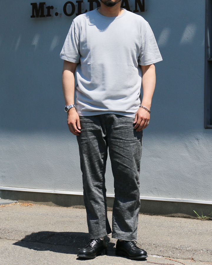 MOON CASTLE IC13 Ice Cotton RELAX CREW NECK Light Gray