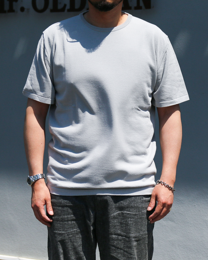 MOON CASTLE IC13 Ice Cotton RELAX CREW NECK Light Gray