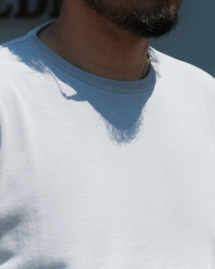 MOON CASTLE IC13 Ice Cotton RELAX CREW NECK Light Gray