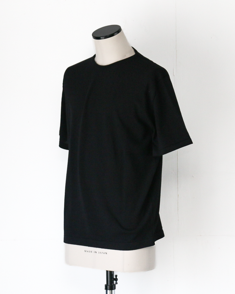 MOON CASTLE IC13 Ice Cotton RELAX CREW NECK Black