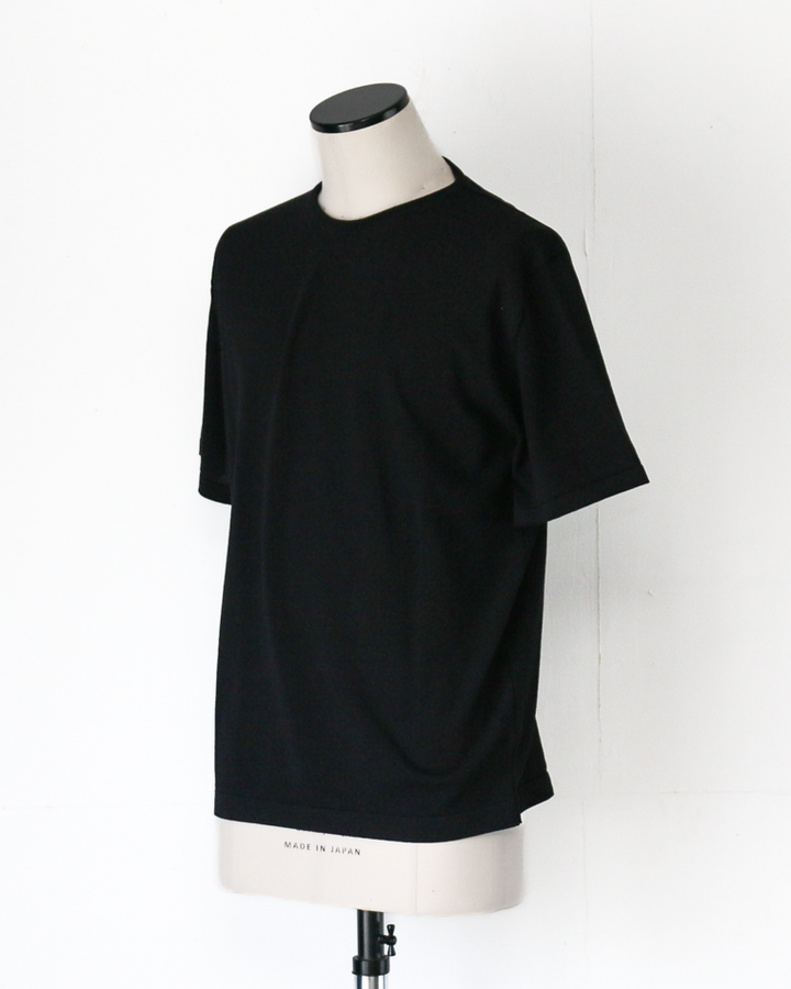 MOON CASTLE IC13 Ice Cotton RELAX CREW NECK Black