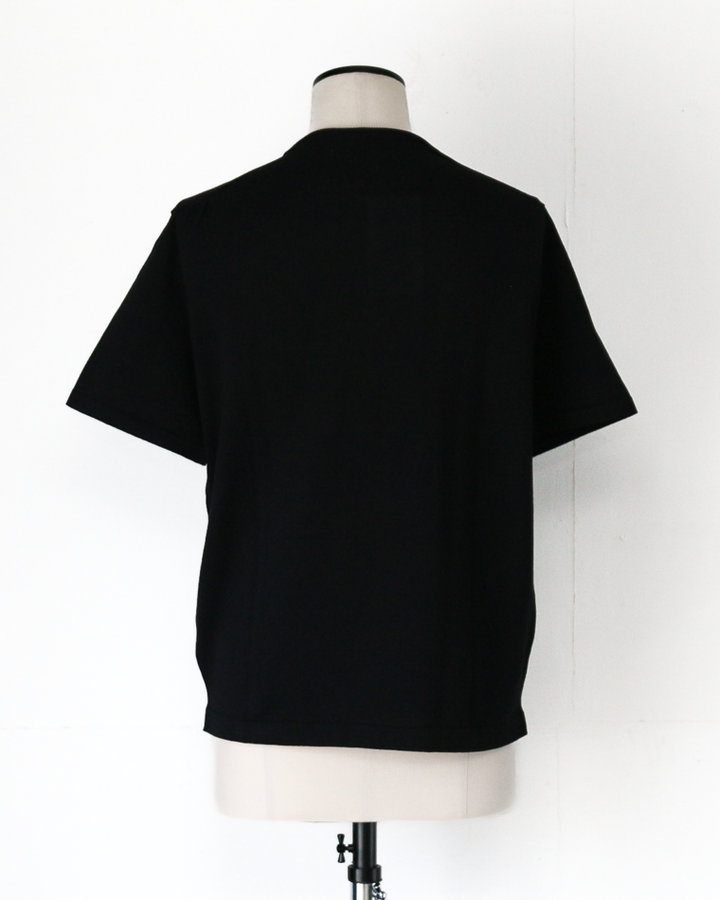 MOON CASTLE IC13 Ice Cotton RELAX CREW NECK Black