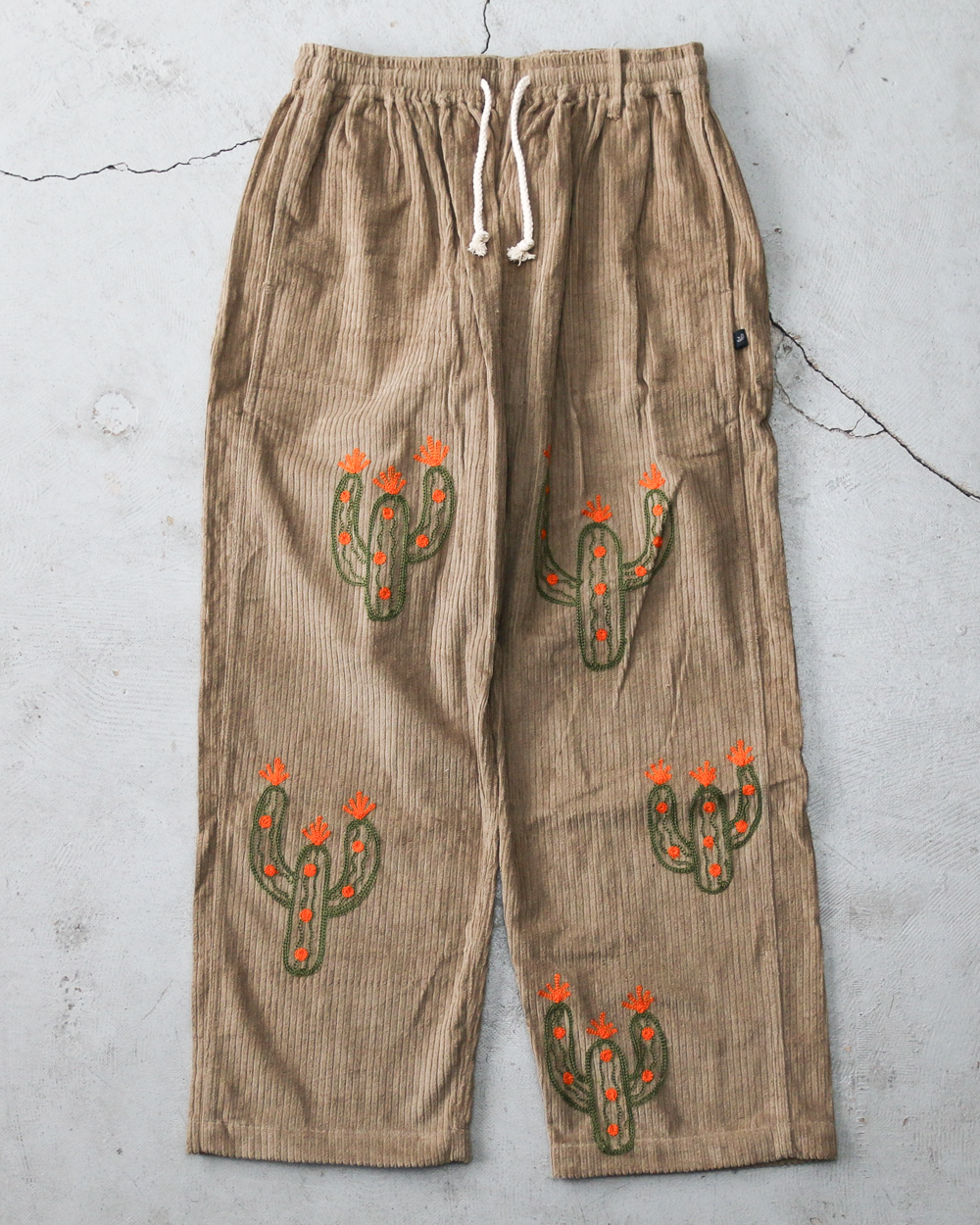 Mr.OLDMAN × JAWANDI ジャワンディ Cactus Embroidery Corduroy Santai Pants