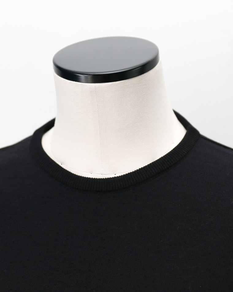 MOON CASTLE IC13 Ice Cotton RELAX CREW NECK Black