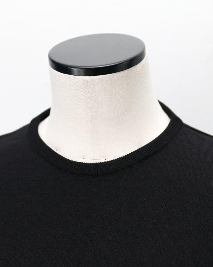 MOON CASTLE IC13 Ice Cotton RELAX CREW NECK Black