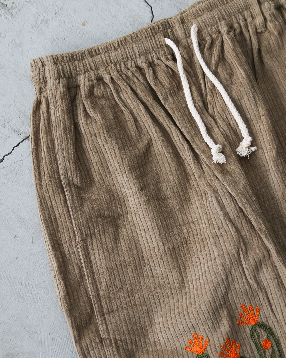 Mr.OLDMAN × JAWANDI ジャワンディ Cactus Embroidery Corduroy Santai Pants