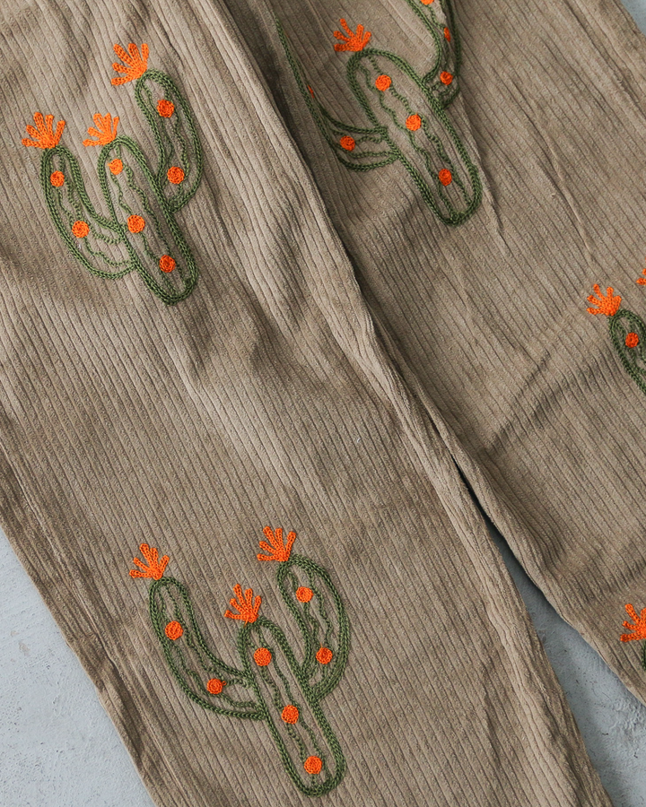Mr.OLDMAN × JAWANDI ジャワンディ Cactus Embroidery Corduroy Santai Pants