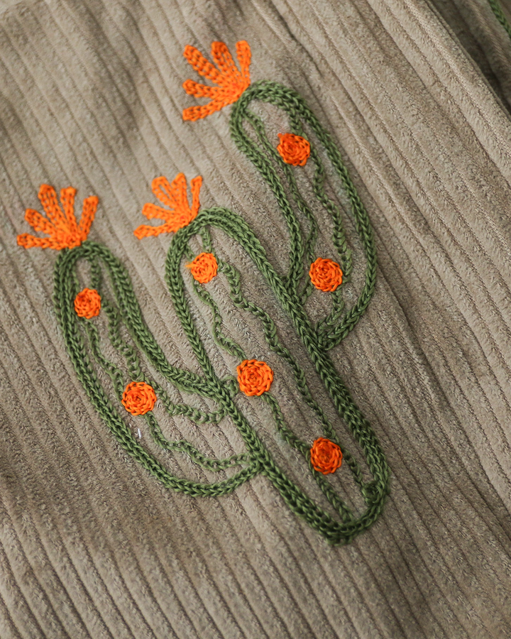 Mr.OLDMAN × JAWANDI ジャワンディ Cactus Embroidery Corduroy Santai Pants