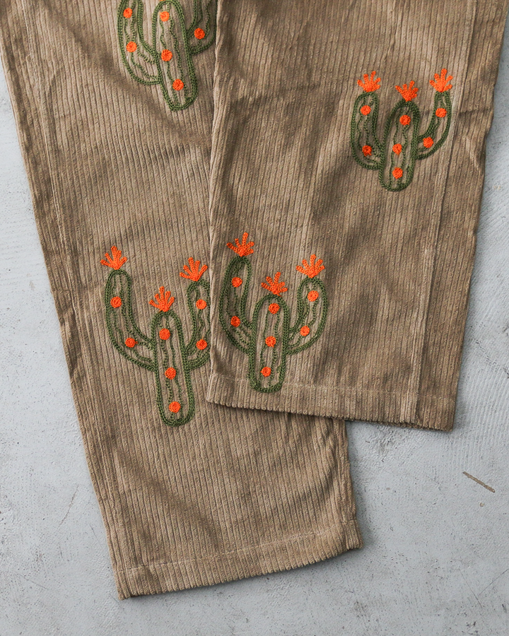 Mr.OLDMAN × JAWANDI ジャワンディ Cactus Embroidery Corduroy Santai Pants