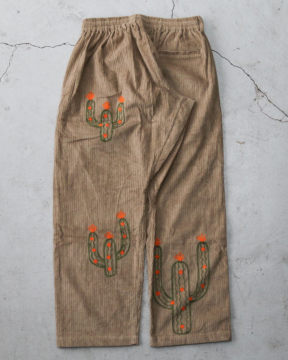Mr.OLDMAN × JAWANDI ジャワンディ Cactus Embroidery Corduroy Santai Pants