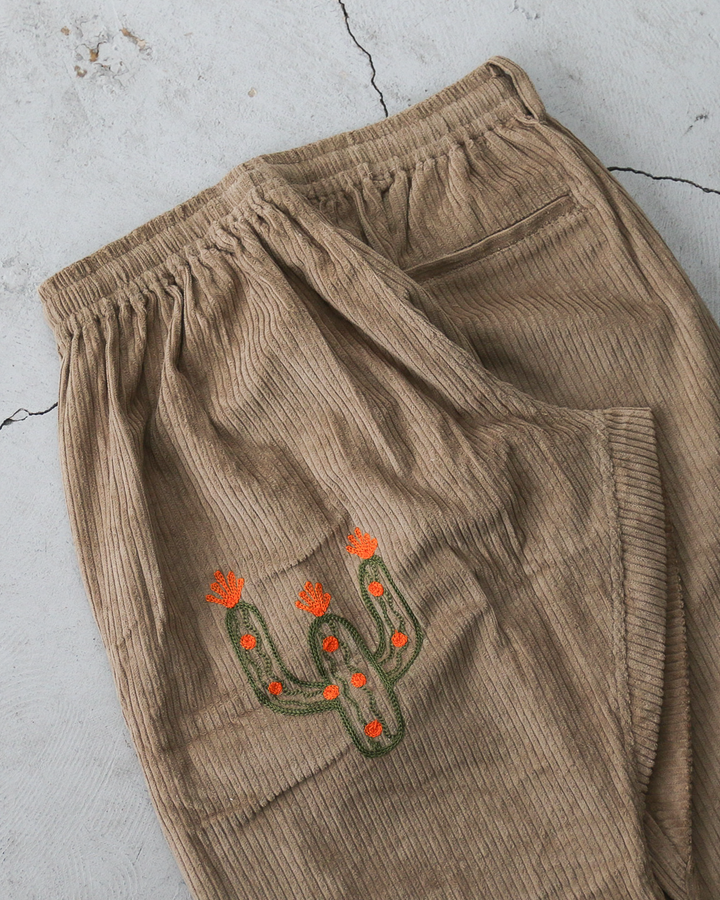 Mr.OLDMAN × JAWANDI ジャワンディ Cactus Embroidery Corduroy Santai Pants