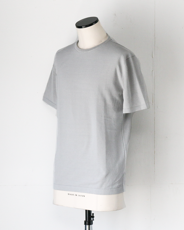 MOON CASTLE IC13 Ice Cotton RELAX CREW NECK Light Gray
