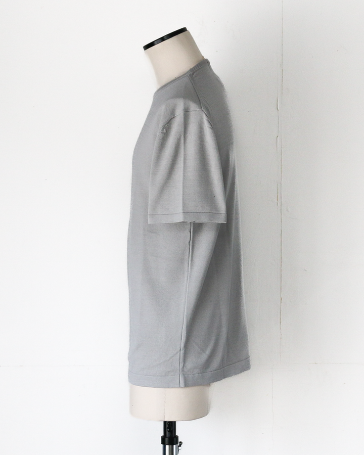 MOON CASTLE IC13 Ice Cotton RELAX CREW NECK Light Gray