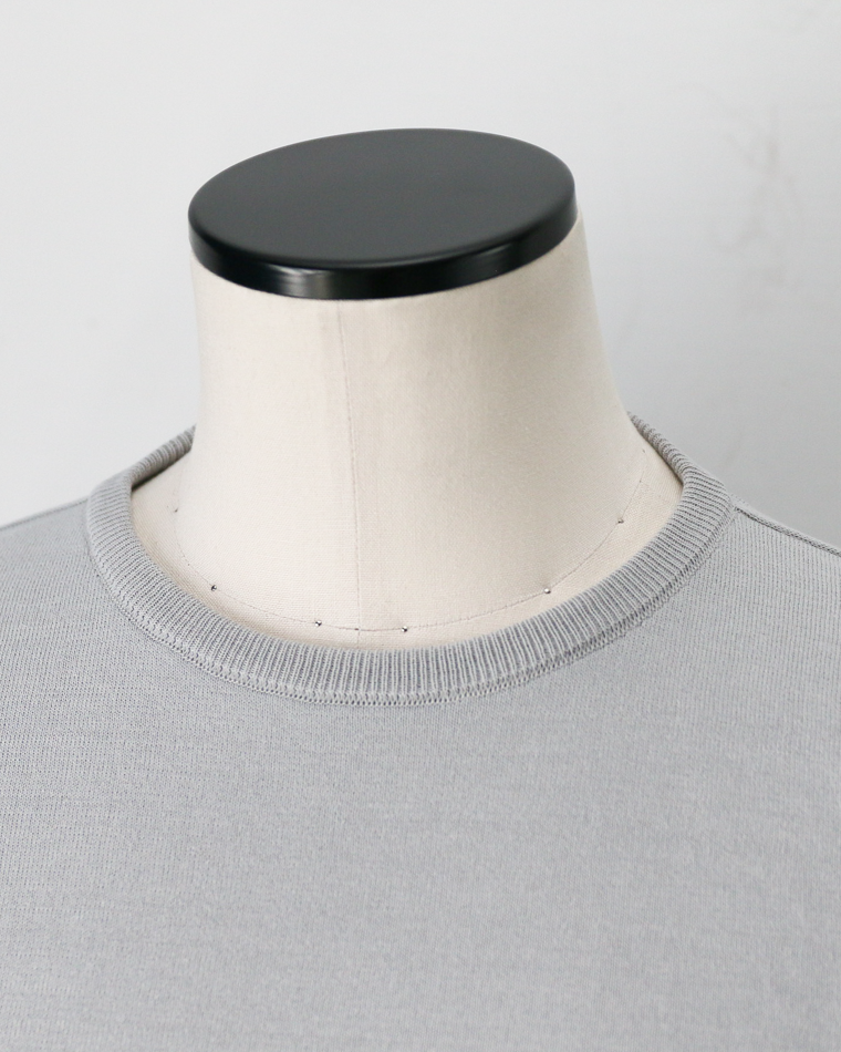 MOON CASTLE IC13 Ice Cotton RELAX CREW NECK Light Gray