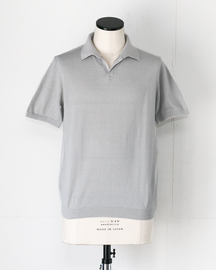 MOON CASTLE IC5 Ice Cotton Skipper Polo Neck Light Gray